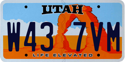 UT license plate W437VM