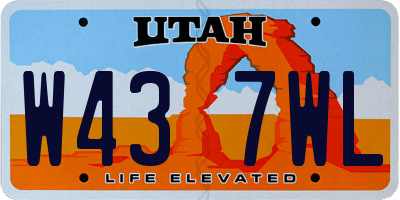 UT license plate W437WL