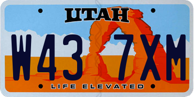 UT license plate W437XM