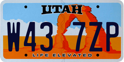 UT license plate W437ZP
