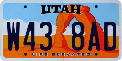 UT license plate W438AD