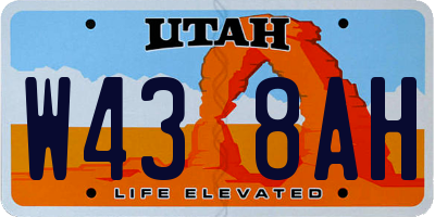 UT license plate W438AH