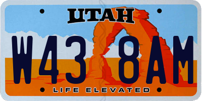 UT license plate W438AM
