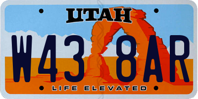 UT license plate W438AR