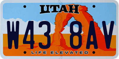 UT license plate W438AV