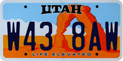 UT license plate W438AW