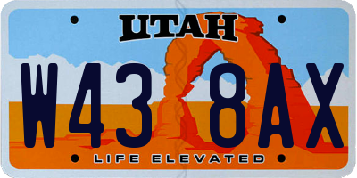 UT license plate W438AX