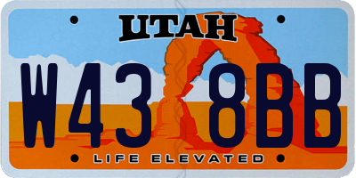 UT license plate W438BB