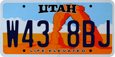 UT license plate W438BJ