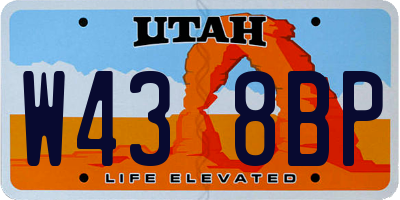 UT license plate W438BP