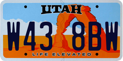 UT license plate W438BW