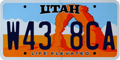 UT license plate W438CA
