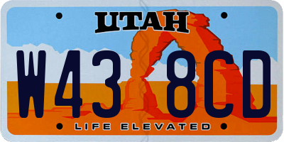 UT license plate W438CD