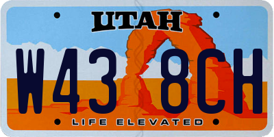 UT license plate W438CH