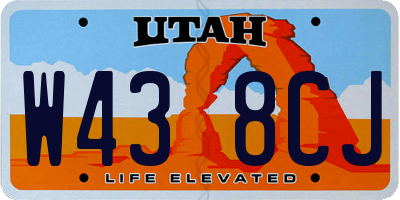 UT license plate W438CJ