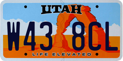 UT license plate W438CL