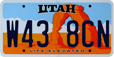 UT license plate W438CN