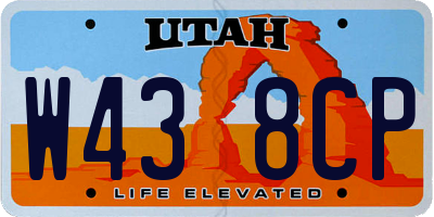 UT license plate W438CP