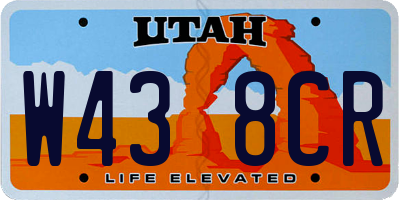 UT license plate W438CR