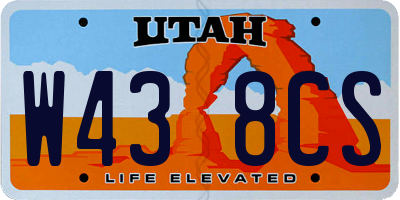 UT license plate W438CS