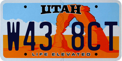 UT license plate W438CT
