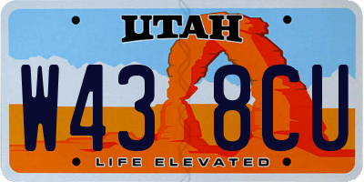 UT license plate W438CU