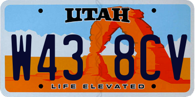 UT license plate W438CV