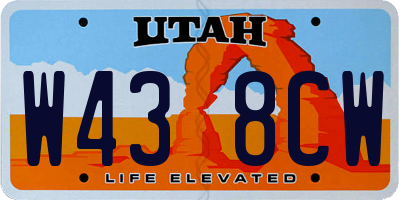 UT license plate W438CW
