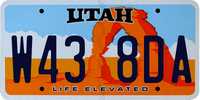 UT license plate W438DA