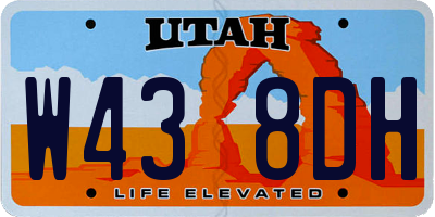 UT license plate W438DH