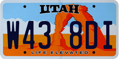 UT license plate W438DI