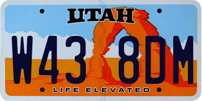 UT license plate W438DM
