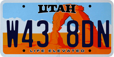 UT license plate W438DN