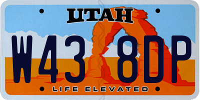 UT license plate W438DP