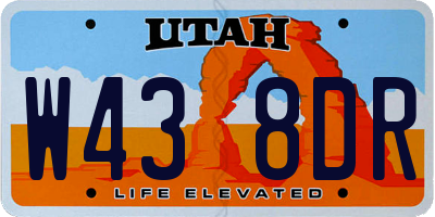 UT license plate W438DR