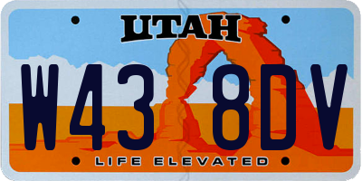 UT license plate W438DV