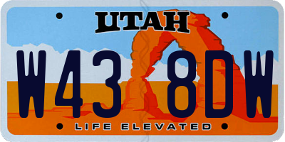 UT license plate W438DW