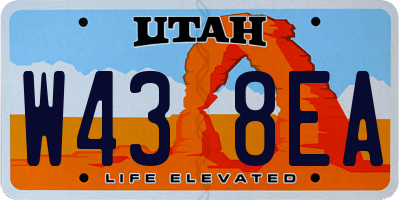 UT license plate W438EA