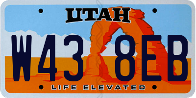 UT license plate W438EB