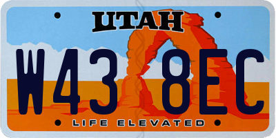 UT license plate W438EC