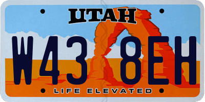 UT license plate W438EH