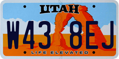 UT license plate W438EJ