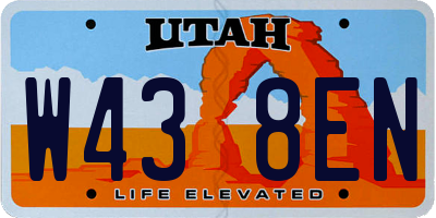 UT license plate W438EN