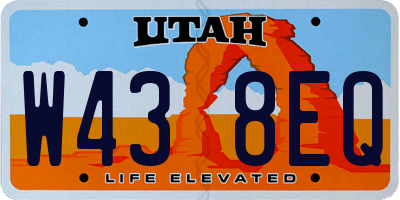 UT license plate W438EQ