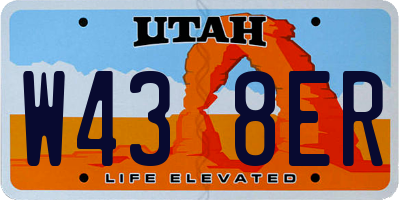 UT license plate W438ER