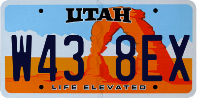 UT license plate W438EX