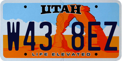 UT license plate W438EZ