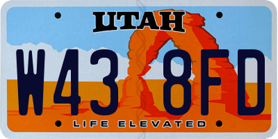 UT license plate W438FD