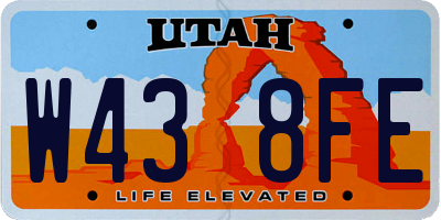 UT license plate W438FE
