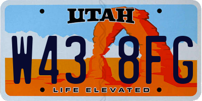 UT license plate W438FG